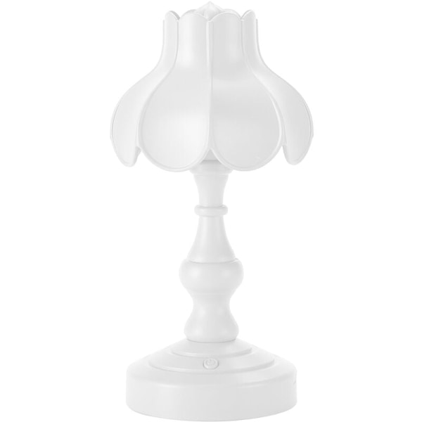 Europæisk Sengebordlampe Lotus Dekor Mini LED Natlys til Indkøbscenter Hjem Bar Lille Læsebordlampe - Hvid