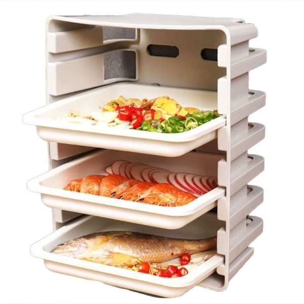 Multi-Layer Drawer Type Tableware Wall-Mounted Side Tableware Storage Tray Kitchen Organizer Stackable Plate B