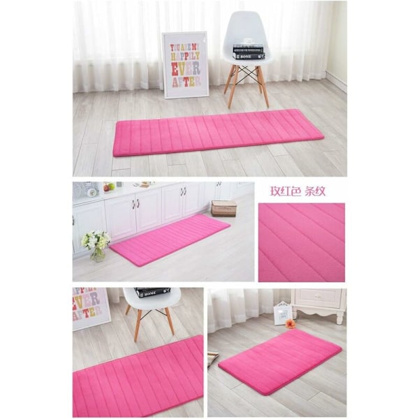 Badrumsmatta halkfri minneskum badrumsmatta för badrum, mikrofiber (rosa, 60x90cm) -