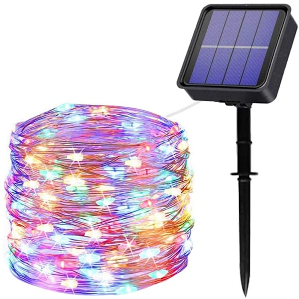 Solcelle-lysstreng til udendørs, 22M 200 LED Solcelle-lysstreng 8 Tilstande Vandafvisende Kobbertråd Dekorationslysstreng til Have, Bryllup, Fest, Terrasse