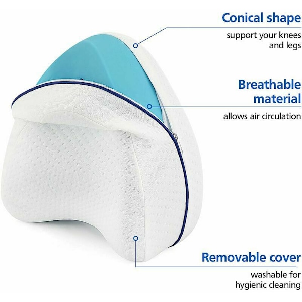 Soveputer for sidesøvn, ergonomisk pute for ben, minneskum pute for ben, knepute for sidesøvn