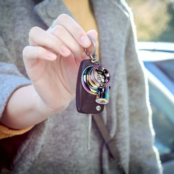 Bil Metal Nøglering Lyd Turbo Nøglehylster Leje Spindende Model Turbine Turbo Ring Nøgle Turbo Formet-Fei Yu