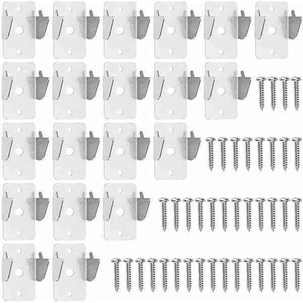20 st metallgardinstångsfästen - Tunga gardinstångsfästen med skruvar, väggmonterade dubbla gardinstångsfästekrokar