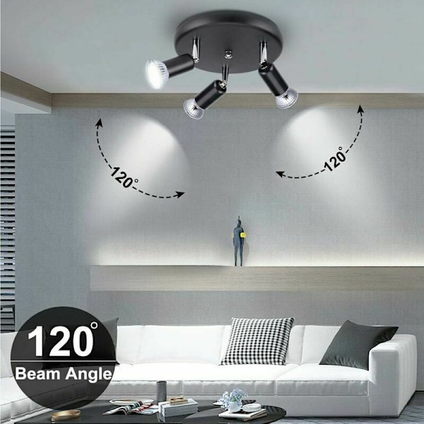 LED-kattovalaisin 3 säädettävää kohdevalaisinta 3xGU10 Kattovalaisin Säädettävä kulma LED-kohdevalo 220V Sisävalaistus makuuhuoneeseen keittiöön olohuoneeseen