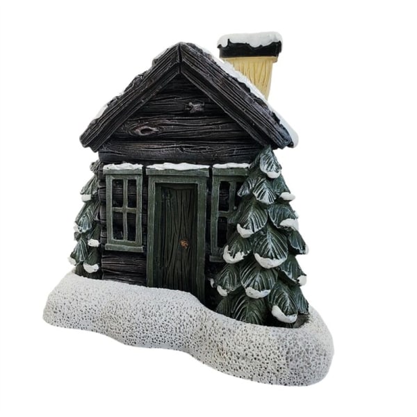 Log Cabin Snowy Røgelse Kegle Brænder, Jul Pejs Hytte Røgelse Brænder, Aromaterapi Ornament, Værelse Røgelse