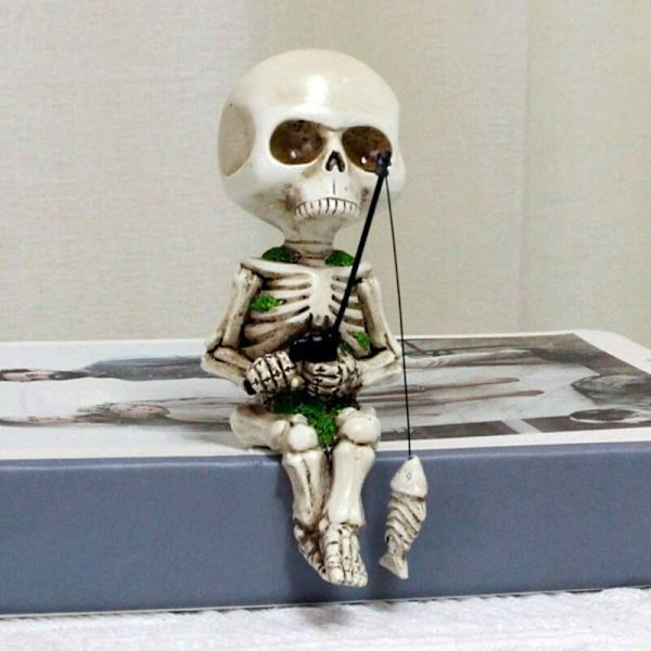 Mini Skeletfigurer til Hjemmeindretning, Små Skeletdekorationer i Resin, Spøghus Kunsthåndværk Rekvisitter, Festartikler