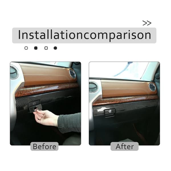 Fiber Copilot Box Dekoration Cover Trim Sticker Kit til -2014-2021 (Sort)