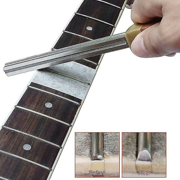 Gitarrbandfil med halskyddsblad Praktisk bandkantfil för elgitarr