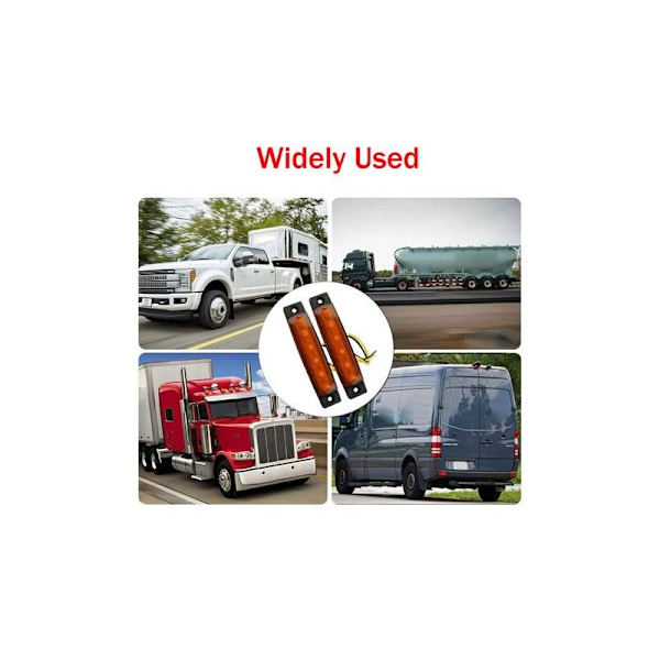 10 stk LED Sidemarkerlys, 12V 24V LED Bagagerumslys Forlygter Markerlys Sidemarkerlys til Trailer Truck Caravan Camper Van Traktor Bus osv