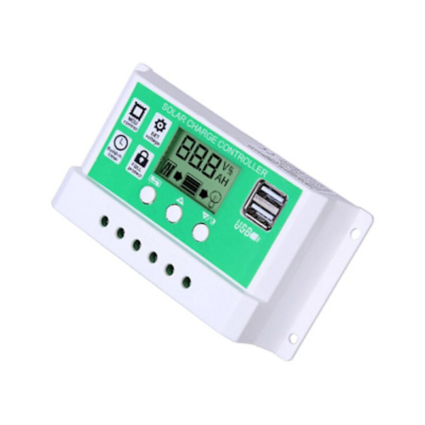12V/24V Solcellsladdningsregulator Solpanel Automatisk Laddningsregulator, Dubbla USB Litium Solregulator