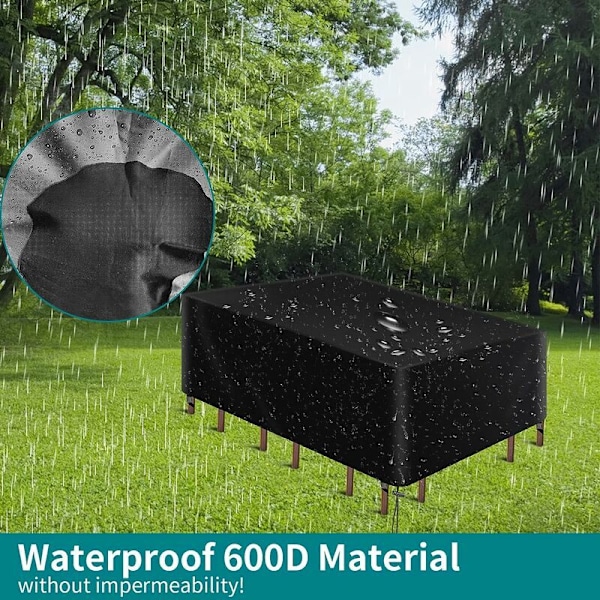 Beskyttelsesbetræk til Bord Stol Møbler, Robust 210D Oxfordstof Havemøbelbetræk, Rektangulær, Vandafvisende, Vindtæt, Anti-UV Udendørs (2