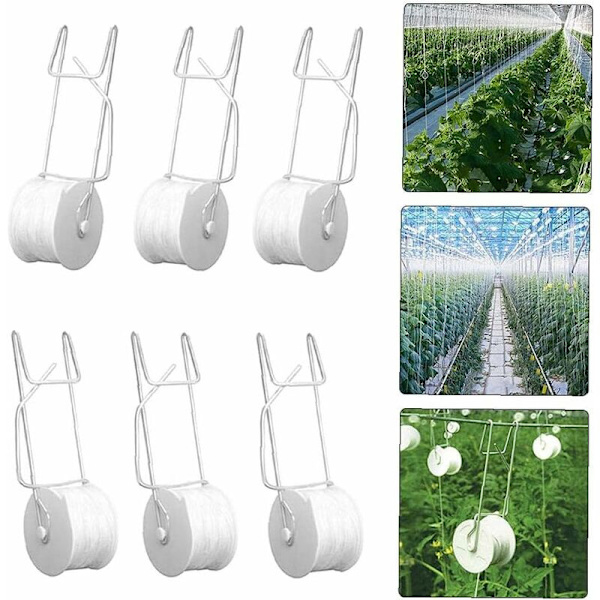 Växtrullekrok, 6 st tunga trädgårdstomatkrokar för tomat, grönsak, växthus, vinblomma typ kit växt rulle krok