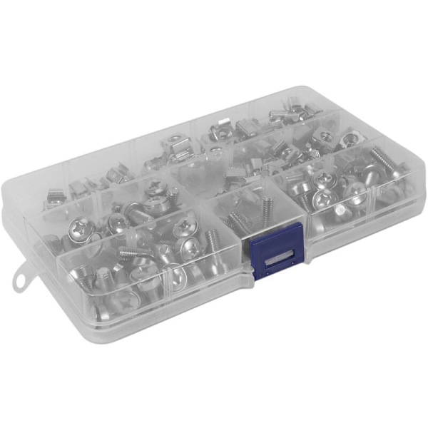 50 set M6 hål hårdvara fyrkantigt hål och brickor skruvar för server rack skåp (M6 X 20 mm) (mutter a bur a bricka a skruv)