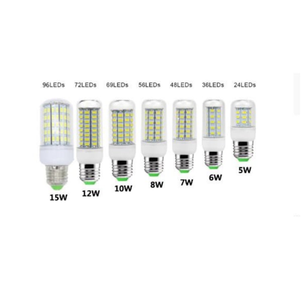 7 stk. LED Lampe LED Pærer Lampe 5730 SMD E27 220V Kornlampe 24 36 48 56 69 72 96 LED Strålingsskjerm Lampada LED Lyspære er veldig kul