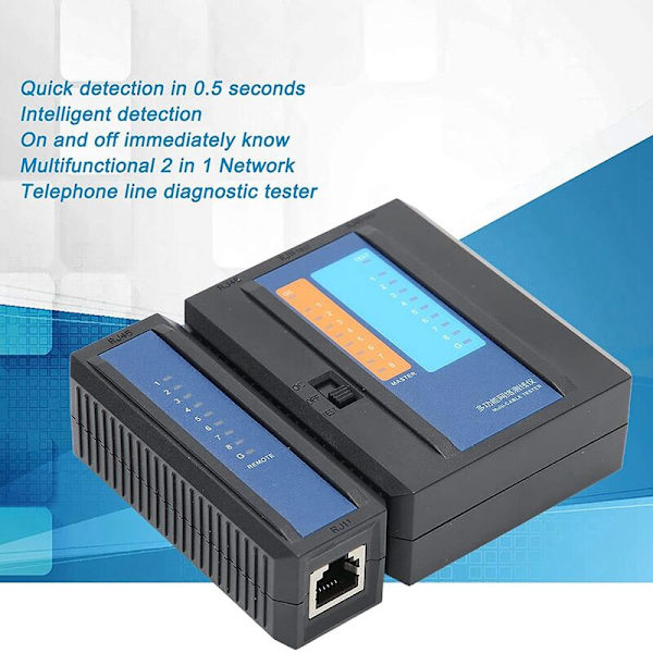 RJ45 nettverkskabeltester, LED-statusskjerm fjernregistrering RJ45 kabeltester for CAT8