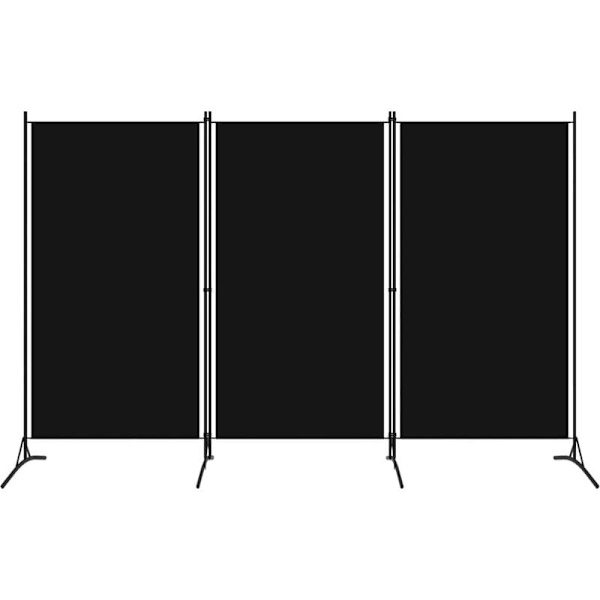 3-osainen väliseinä Musta 260x180 cm