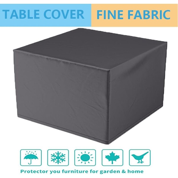 Trädgårdsmöbelöverdrag Kvadrat 115x115x74cm, Möbelskydd, Vattentätt Utomhusmöbelöverdrag, Tjockt 420D Oxford Möbelöverdrag, för T