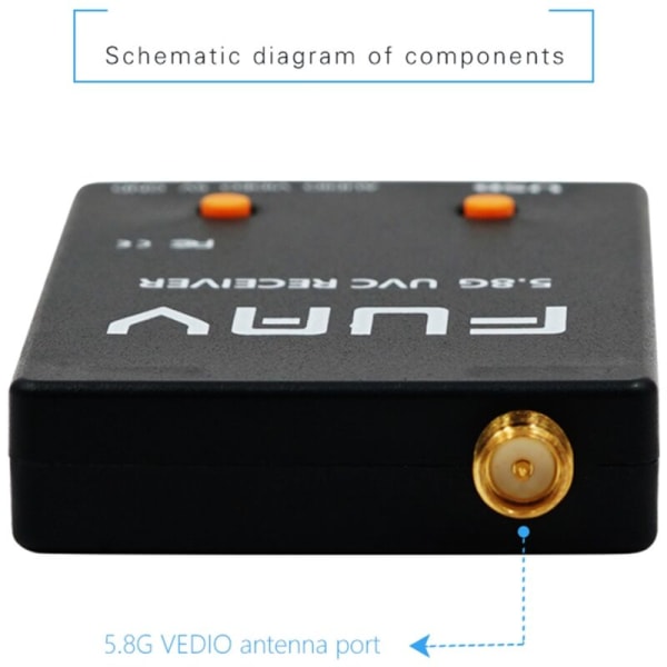 Skydroid UVC Single Control Mini FPV-modtager OTG 5.8G 150CH-kanal video- og lyd-downlink-transmission til Android