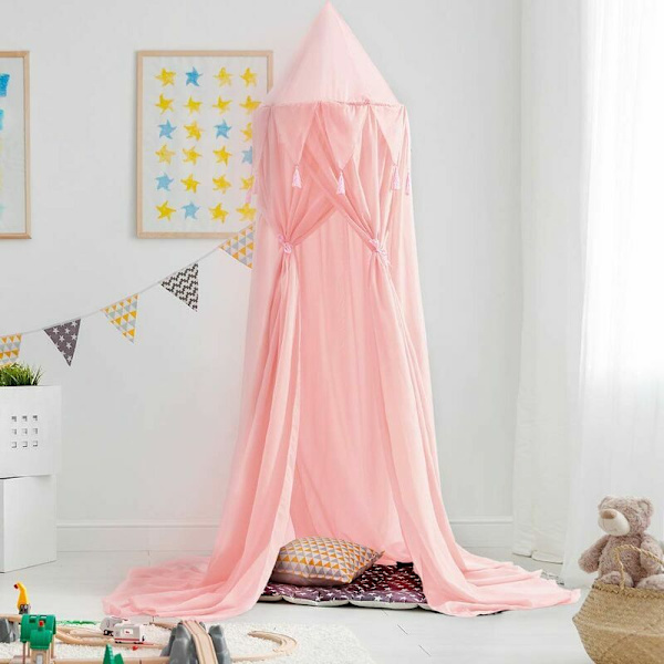 Barnvagn Baldakin Baby Baldakin Säng Chiffon Baby Spjälsäng Dekorativ Baby Myggnät Walk-in Closet Inomhus Utomhus Lek Läsrum (Rosa)