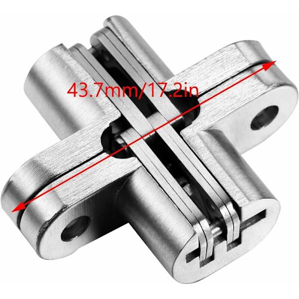2 st Dolda Korsformade Osynliga gångjärn för Trä Möbelbeslag (43,7 mm)