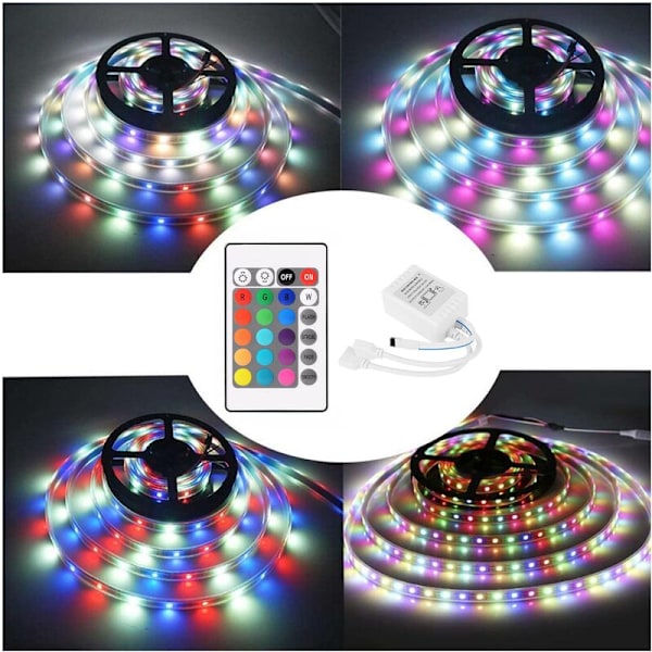 DC12V RGB LED-controller + 24-tasters RGB-fjernbetjening IR-lysstribe-controller til 2835 5050 RGB-lysstribe