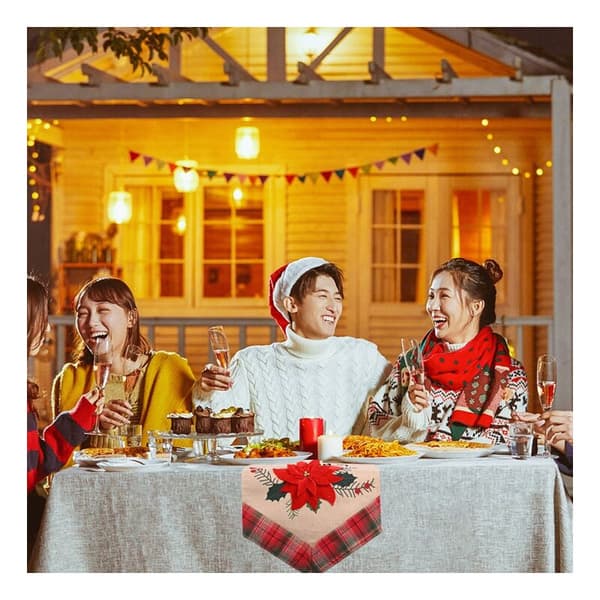 Stor rød julebordløper (33 cm x 183 cm) til bryllupsfestdekorasjon