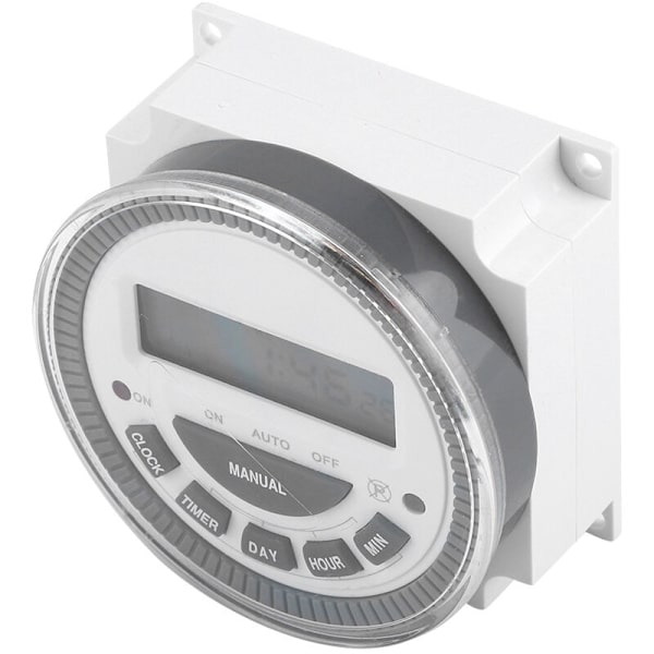 16A Ugentlig Timer Programmerbar Ugeklokke Relækontakt med Støvcover til Husholdningsapparater Lamper Displaypanel (220V)
