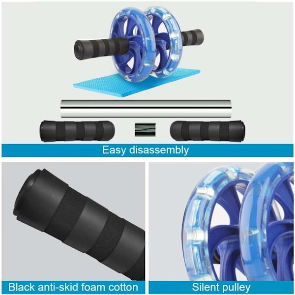Abdominal Fitness Hjul, AB Hjul, Mænd Abdominal Hjul, Abdominal Træningshjul, Abdominal Træningshjul, AB Roller Hjul Abdominal (blå)