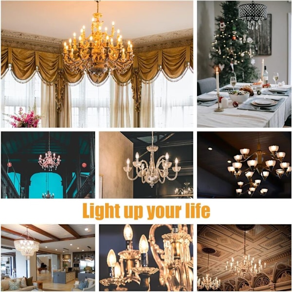 E14 LED Ljusbulb, 6W Dimbar LED-lampa, 60W Glödlampa Ekvivalent, 600LM LED-lampa 2700K Varmvit, Energibesparande för Kronljusstakar, Vägglampor,