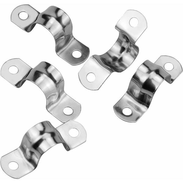 25 stk U-rør Klemme i Rustfritt Stål, 20mm Koblingsring Slangeklemme, Sykkelkort Sal Kortslangeklemme, U-formet Henger Salestropp Klemme Klemme