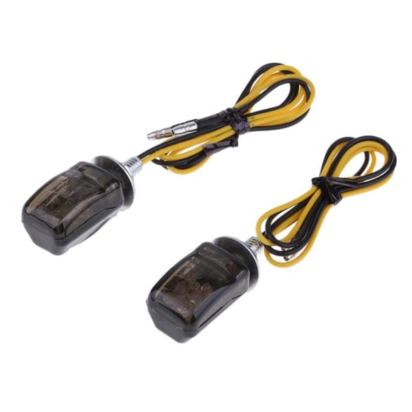 8 stk. Universal LED Sort Mini Tiny Motorcykel Blinklys Indikatorer til