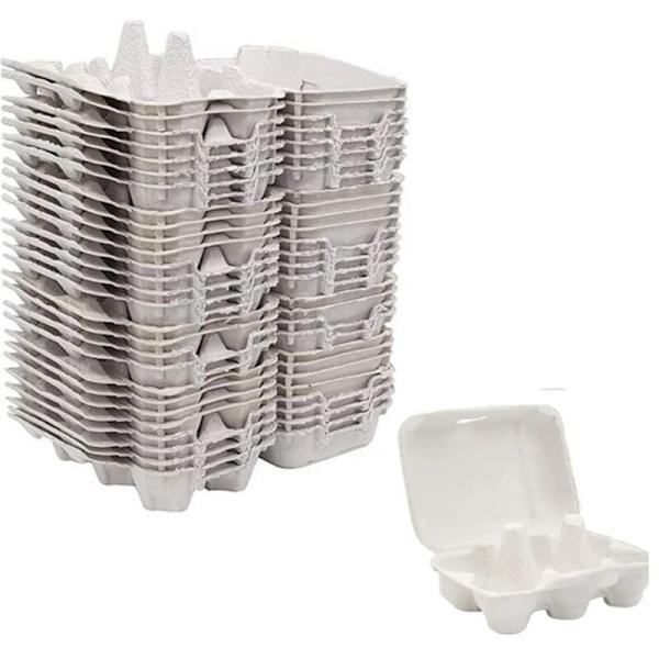 50 stk. Papiræggebakker til kyllingeæg, Pulp Fiber Holder, Bulk, Holder 6 æg, Landbrugsmarked, Rejse