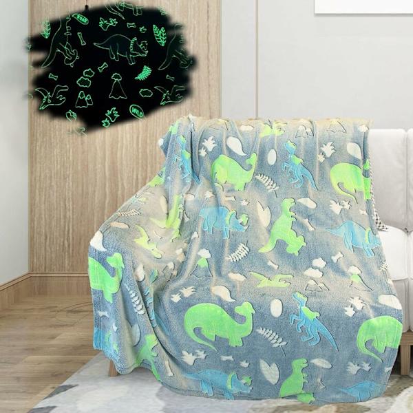 Mysig filt för barn, mjuk mysig filt lyser i mörkret, sängsoffa, mjuk filt för flickor och pojkar. (130x150 cm)