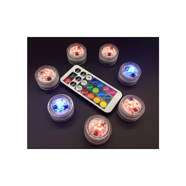 Mini LED Vandtætte Lys - LED Akvarielampe, Vandafvisende Undervandslampe RGB Multifarvet Lys med Fjernbetjening til Pool Dam Halloween