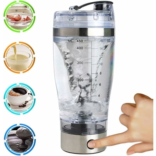 Elektrisk proteinshaker Proteinblander Shaker Proteinshaker Kreativ elektrisk mikser for juice, cocktails, kaffe, te, protein og diettkopp