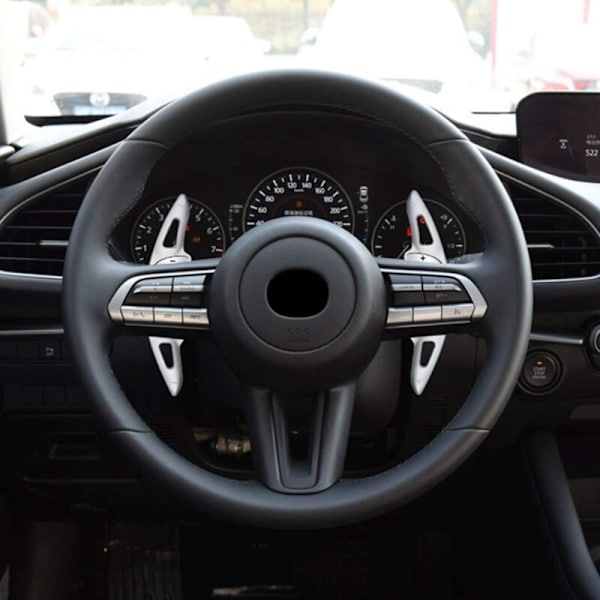 1 par bil girskift padle girskifter forlengelse ratt styling for Mazda3 Axela CX30 -30 2020 2021 sølv
