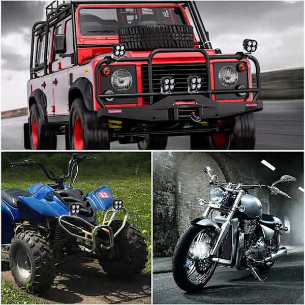 LED-arbetsbelysning 12V, 40W motorcykel extra lampor LED-strålkastare dimljus 24V 12000Lm LED-strålkastare fram Off Road extra strålkastare för Ca