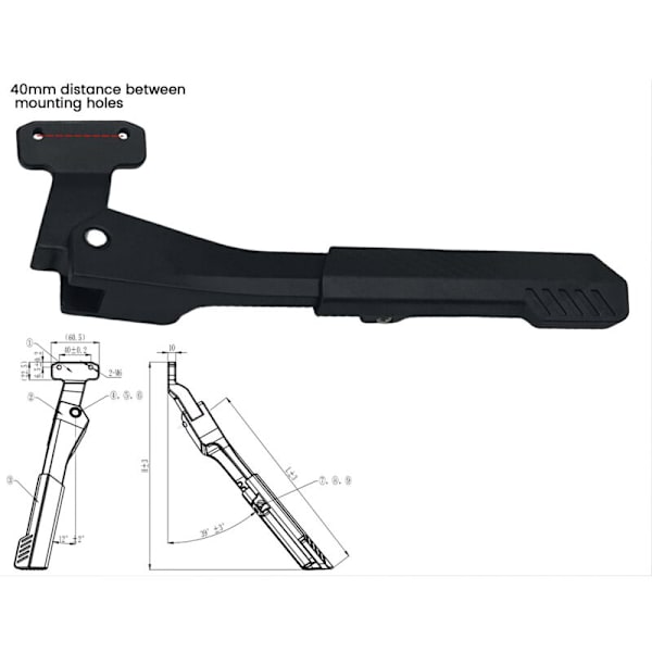 26 Tommer Justerbar Cykel Støttefod 750B Mountainbike Side Sne/Foldbar Parkering Stativ