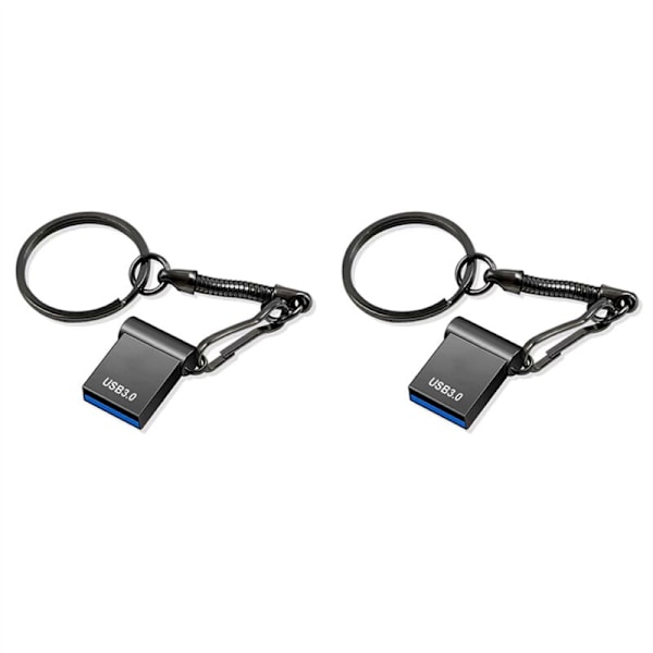 2X 2TB U Disk Memory Stick USB3.0 Flash Drive Mini Bil Ekstern Opbevaring Bærbar Hukommelse Sort