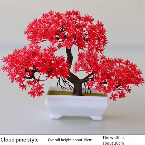 2 stk. Kunstige Bonsai-Planter i Plastik Potte, Falske Planteblomster Pottede Ornamenter til Soveværelse Bord, Grøn