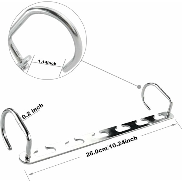 8 stk. Multi Hanger Bøjler, Pladsbesparende Bøjleholder til Omklædningsrum, Metal Magisk Bøjle Organizer, Opbevaring af Skjorter, Jakker, Tøj i