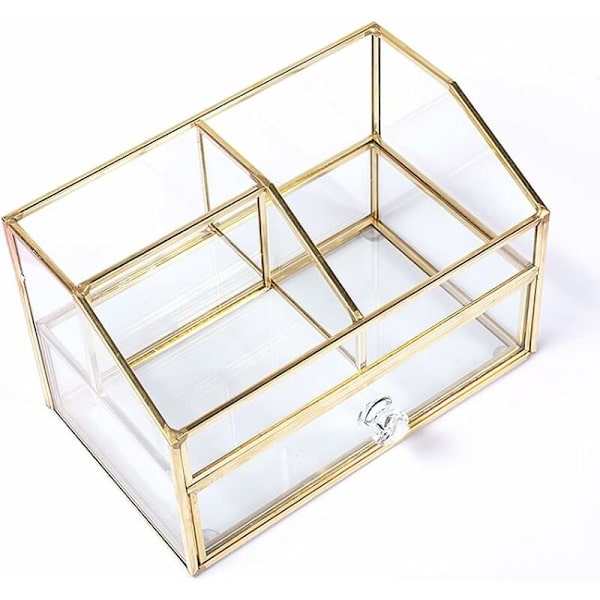 Makeup Organizer, Glas, til Palettebørster, Foundation, Neglelak, Hårnåle, Ideel til Vask og Badeværelse