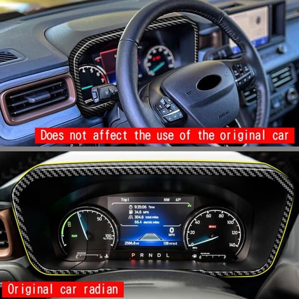 Bil Fiber Interiør Dashboard Meter Display Ramme Cover Trim til 2022+