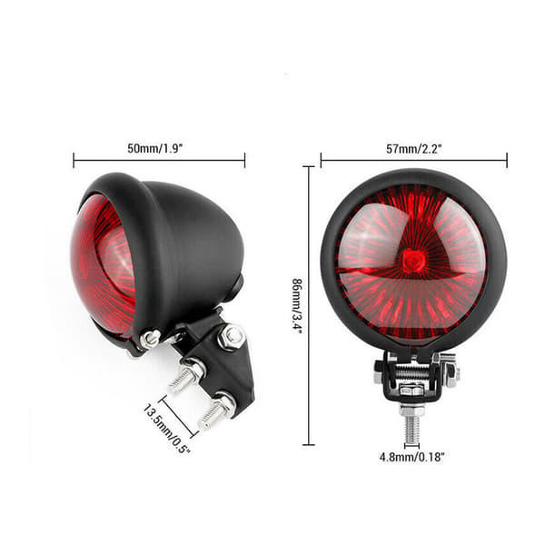 Motorcykel LED Baglygte til Chopper Cafe Chrome
