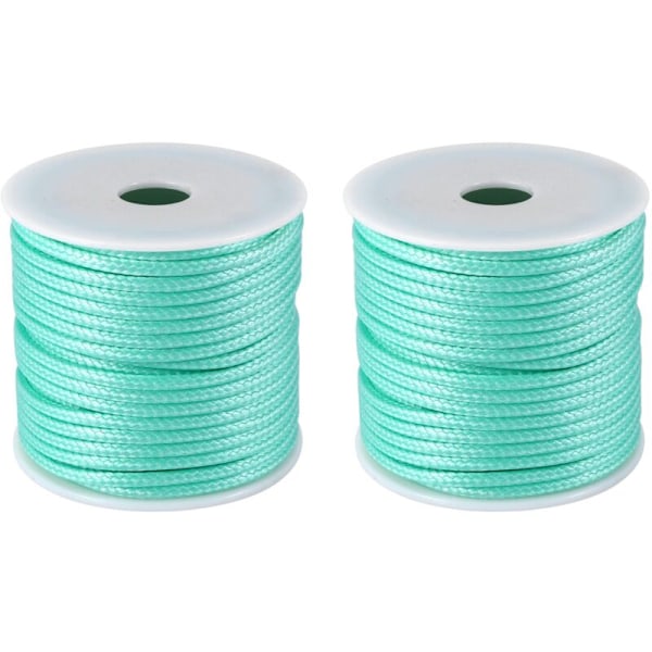 12M/Roll 2.5Mm Round Waxed Leather Cord Necklace Rope for Making Accessories-2Pcs Series, Light Green