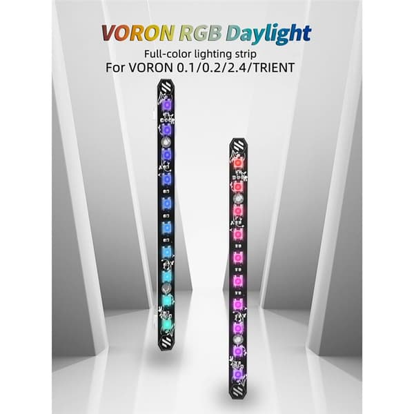 2 stk. dagslys PCB-sæt til 3D-printer 5V RGB LED-bar dagslys på en pind（til Voron-lampebar 0,1/0,2 mikrometer）