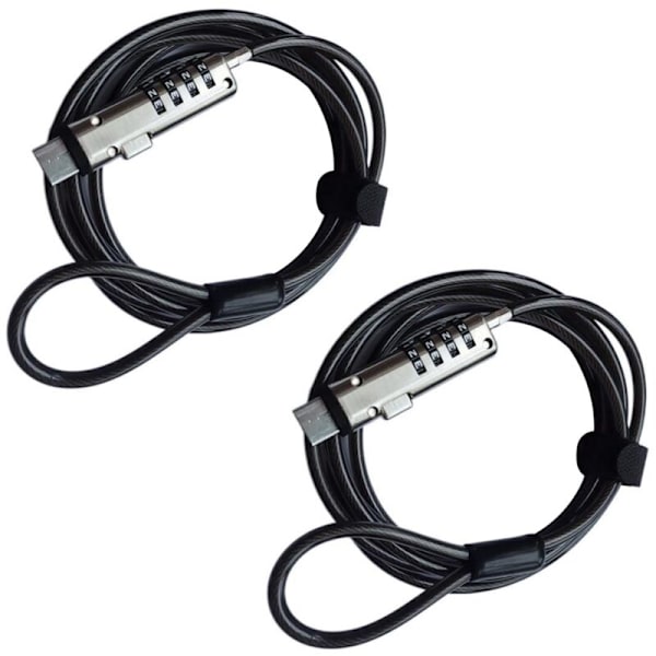 2X USB-Lås med lösenord för säkerhet och stöldskydd, används för funktion på bärbar dator, surfplatta, projektor, TV