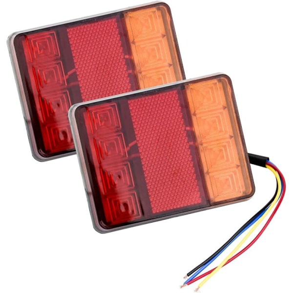 2 st 12 V LED Baklyktor, Multifunktionella Baklyktor för Traktor Lastbil Trailer