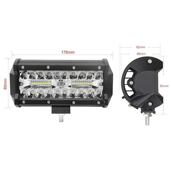 LED Arbeidslys 300W 7'' Bil LED Spotlight 12v Vanntett IP67 Spot Flood LED Tåkelys 27,000lm Arbeidslys for Bil Lastebil Traktor (2 stk)