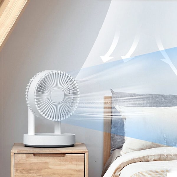 Portable Fan with LED Light 4000mAh Rechargeable Digital Display Remote Control Fan Summer Fan Bedroom Office Cooling